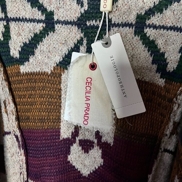 NWT Anthropologie Cecilia Prado Aztec Duster Open Front Cardigan Size M - Picture 5 of 9